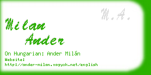 milan ander business card